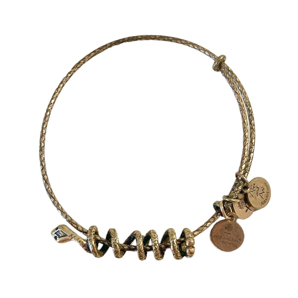 Alex and Ani Serpent Snake Coil Bracelet, Rafaelian Gold